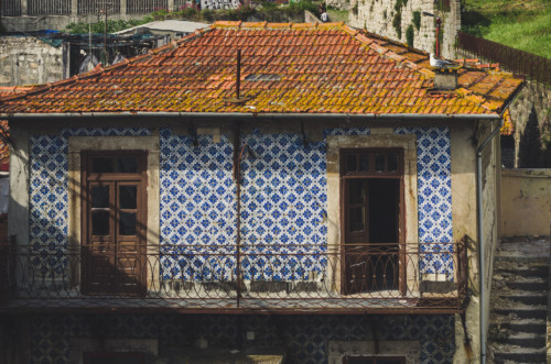 Gekachelte Häuser in Porto, Portugal